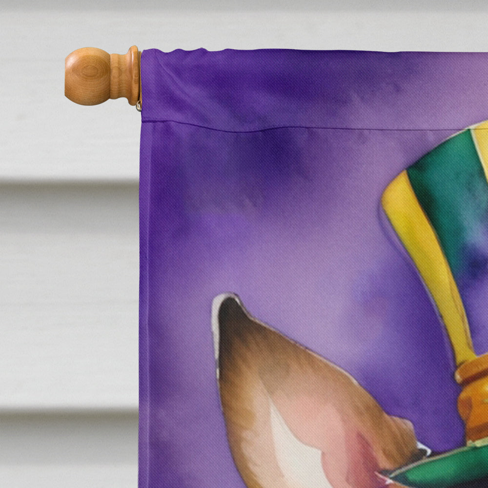 Rat Terrier King of Mardi Gras House Flag