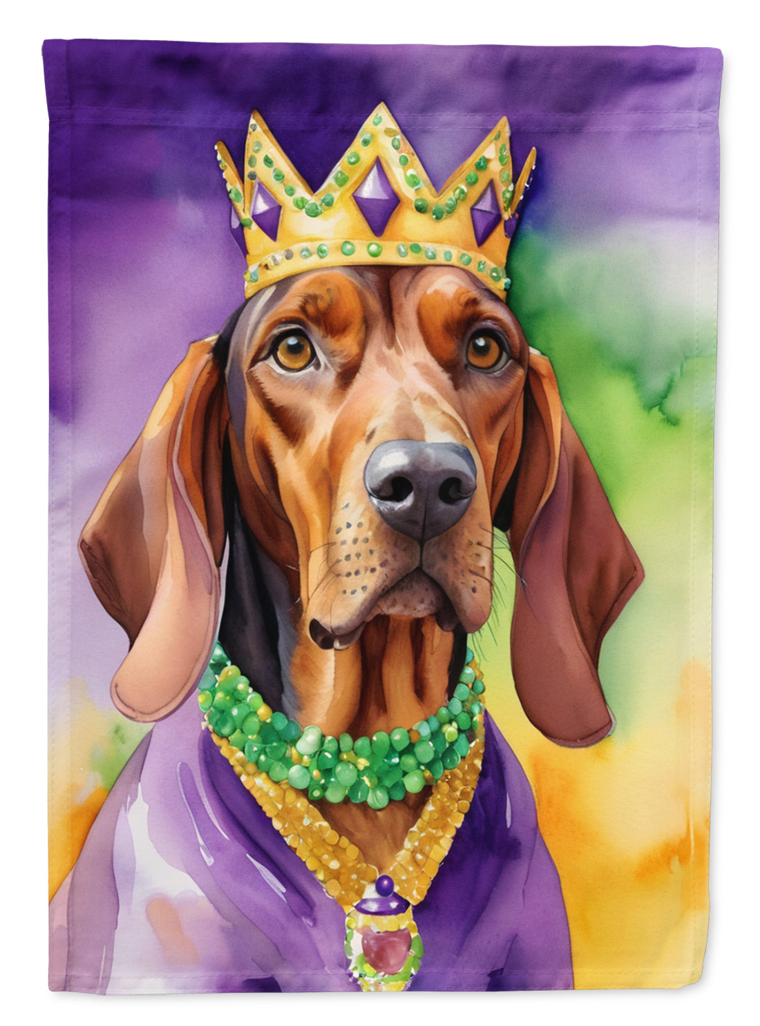 Buy this Redbone Coonhound King of Mardi Gras House Flag