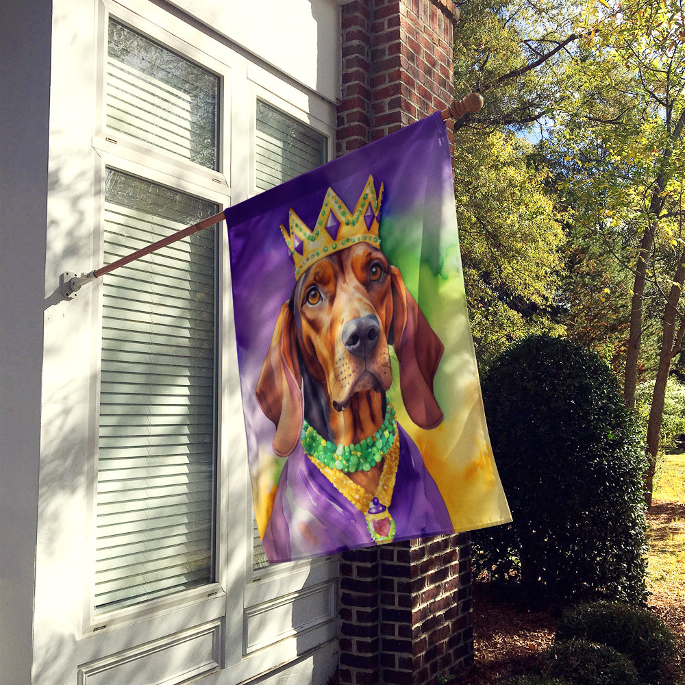 Redbone Coonhound King of Mardi Gras House Flag