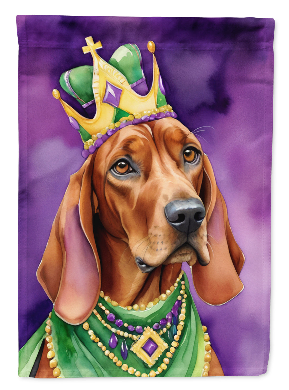 Buy this Redbone Coonhound King of Mardi Gras House Flag