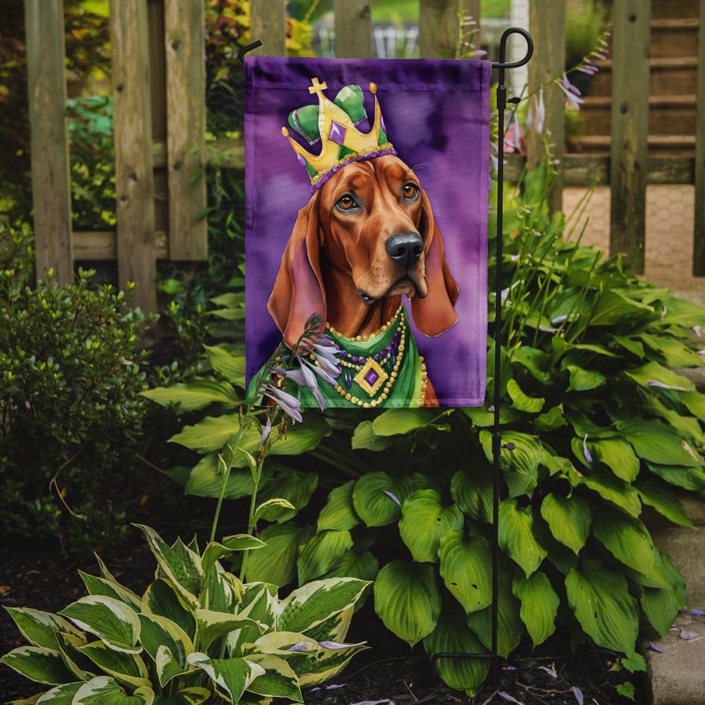 Redbone Coonhound King of Mardi Gras Garden Flag