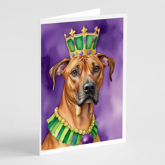 Buy this Rhodesian Ridgeback King of Mardi Gras Greeting Cards Pack of 8