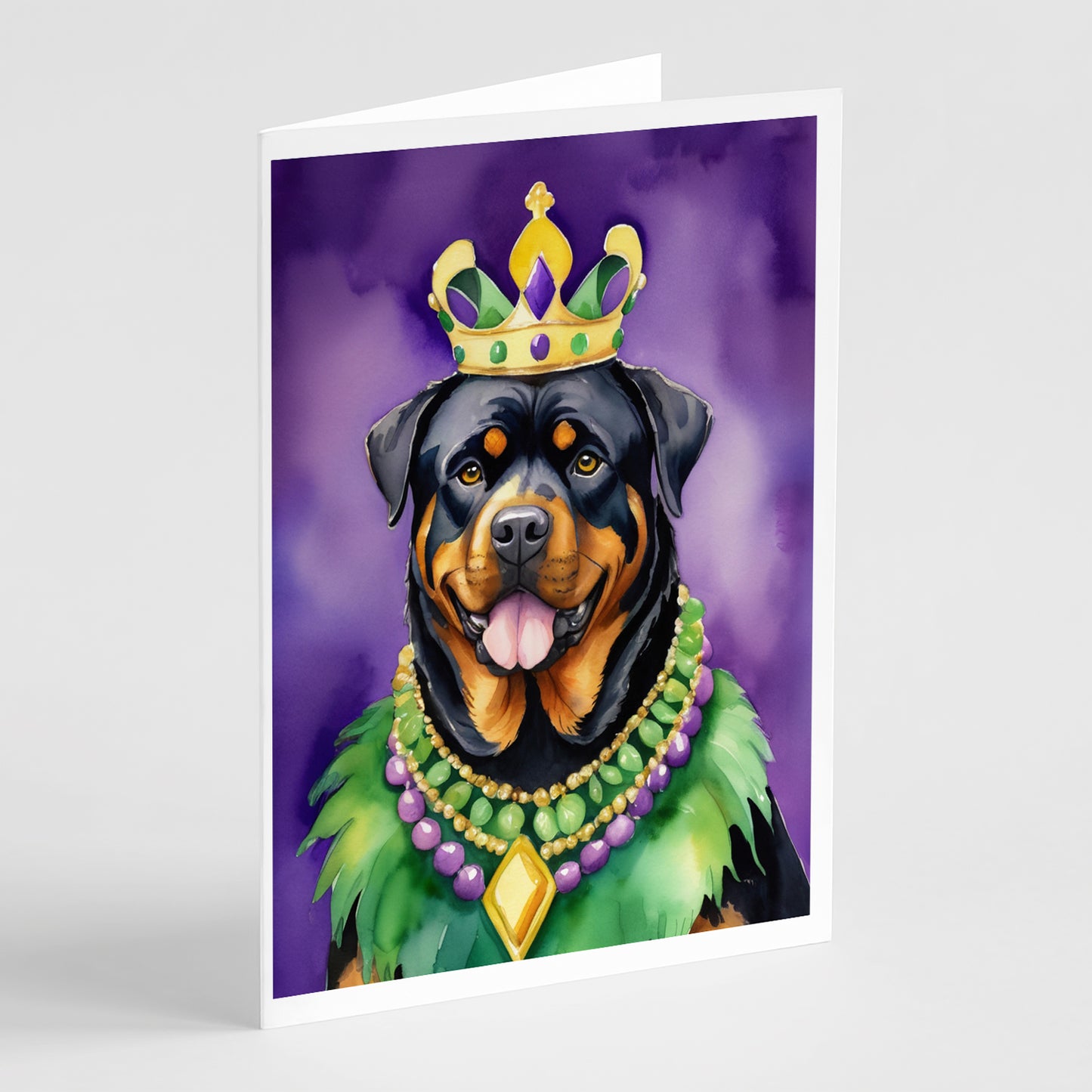 Buy this Rottweiler King of Mardi Gras Greeting Cards Pack of 8