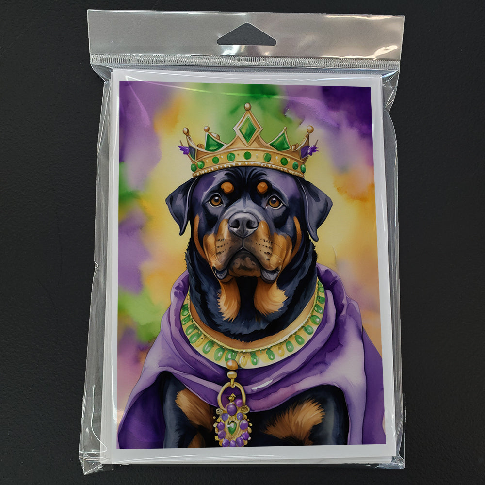 Rottweiler King of Mardi Gras Greeting Cards Pack of 8