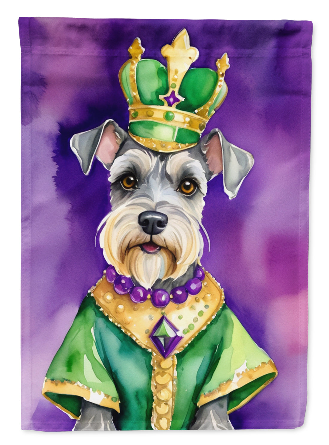 Buy this Schnauzer King of Mardi Gras Garden Flag