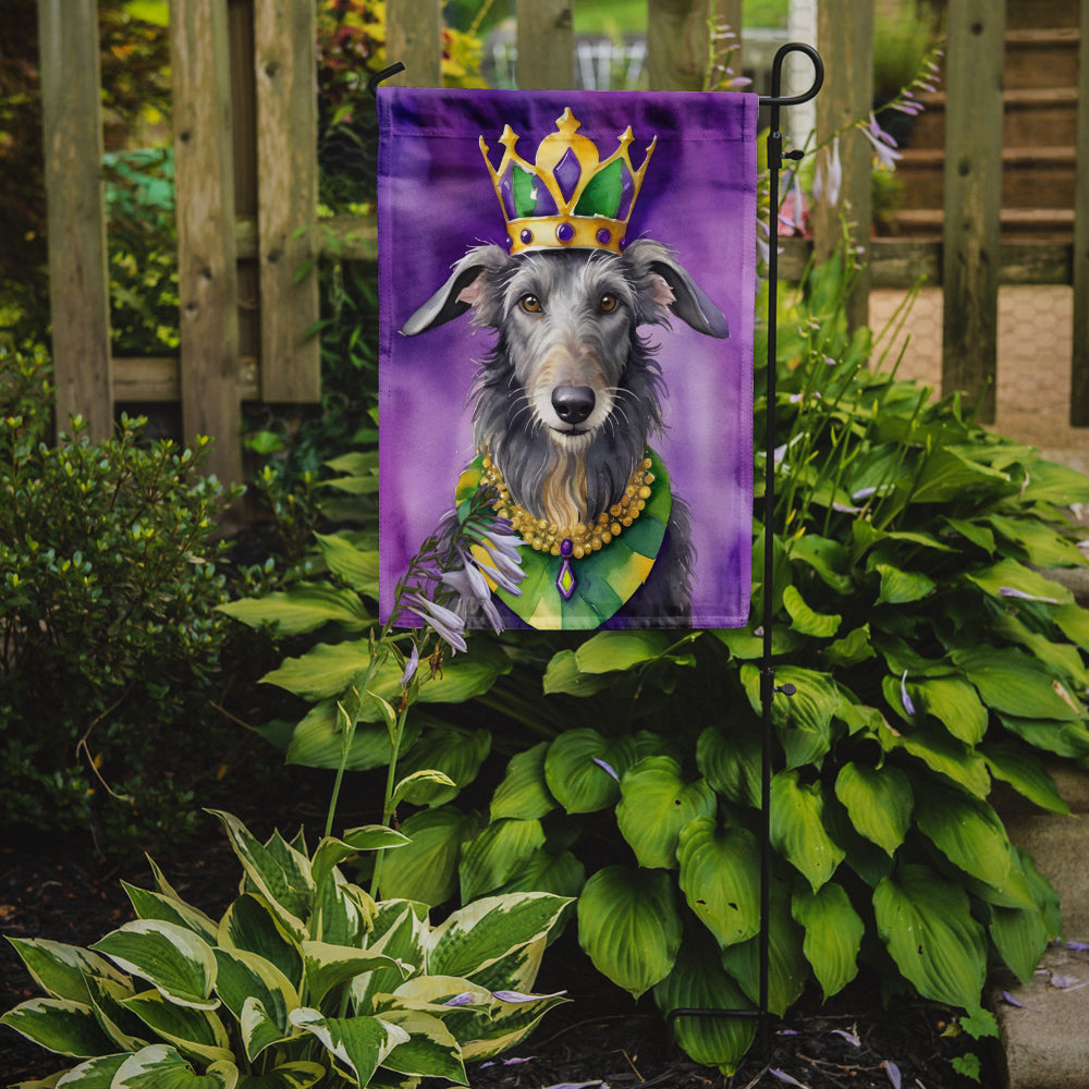 Scottish Deerhound King of Mardi Gras Garden Flag