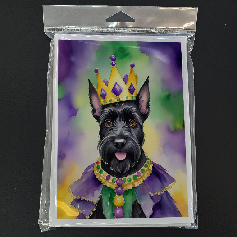 Scottish Terrier King of Mardi Gras Greeting Cards Pack of 8