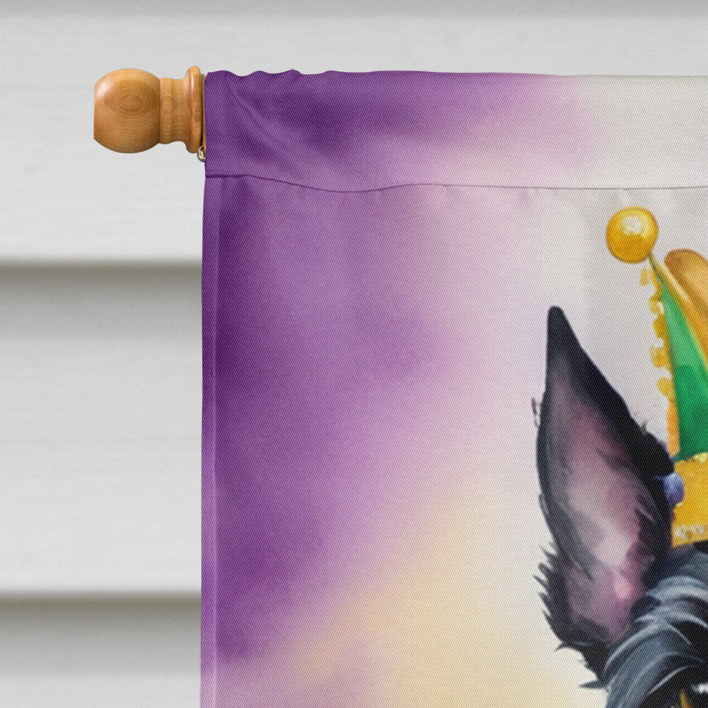 Scottish Terrier King of Mardi Gras House Flag