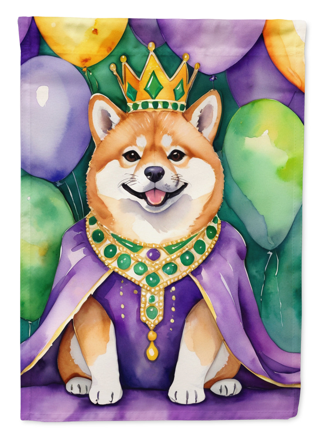 Buy this Shiba Inu King of Mardi Gras Garden Flag