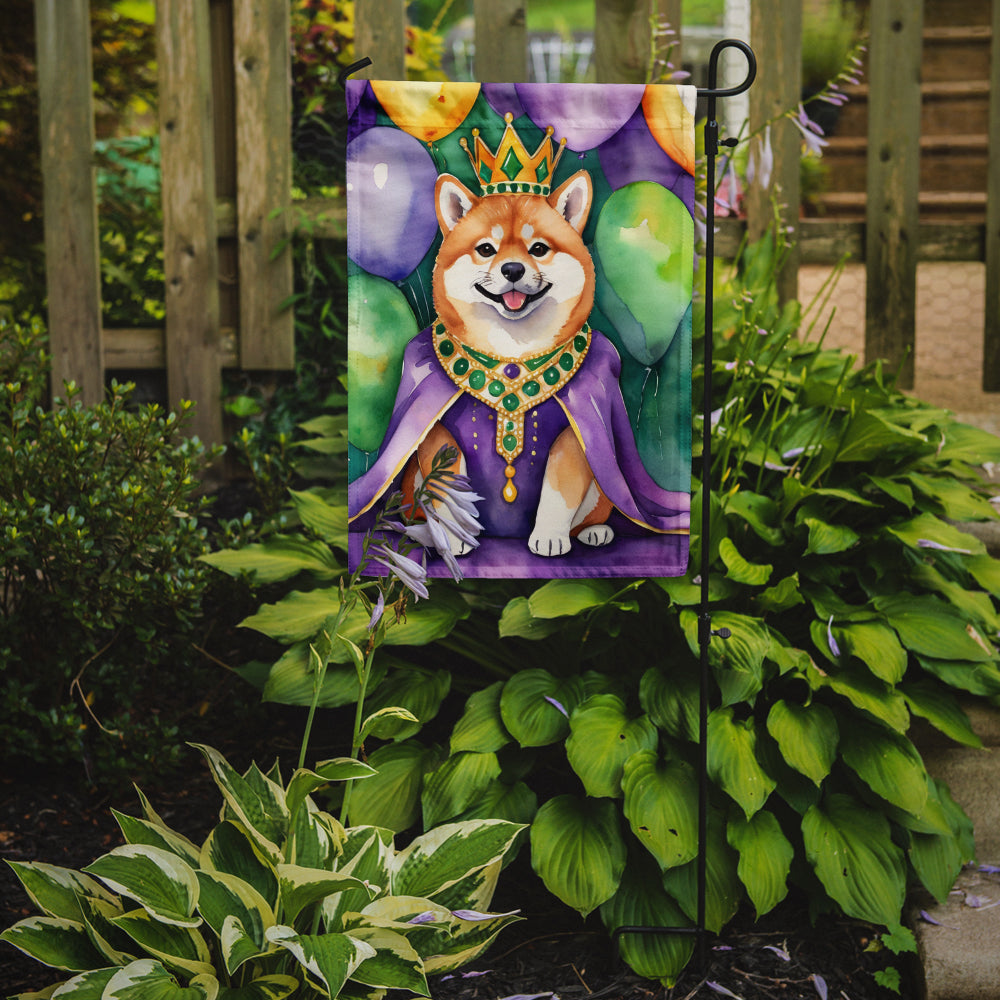 Shiba Inu King of Mardi Gras Garden Flag