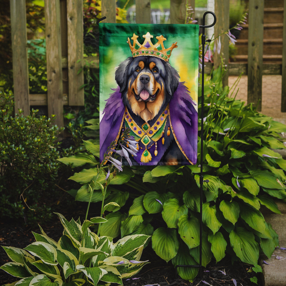 Tibetan Mastiff King of Mardi Gras Garden Flag