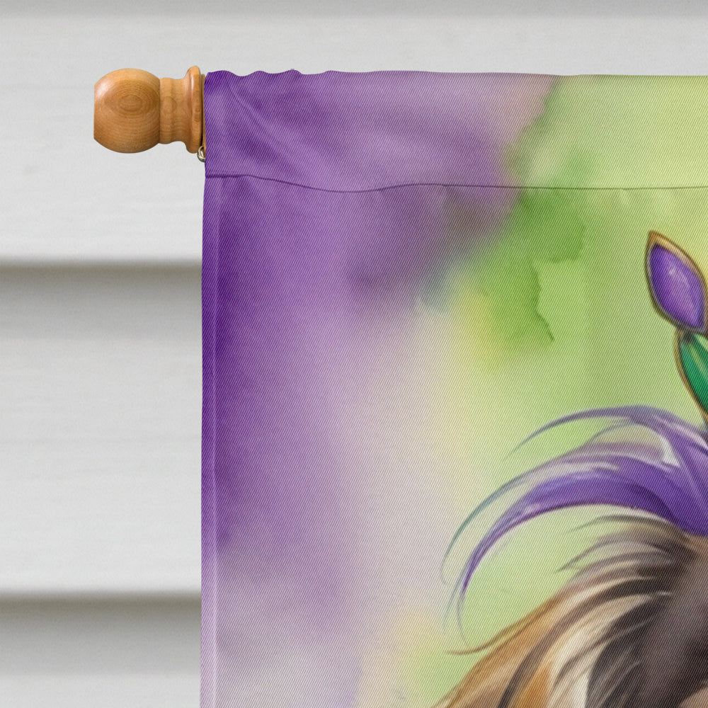 Tibetan Spaniel King of Mardi Gras House Flag