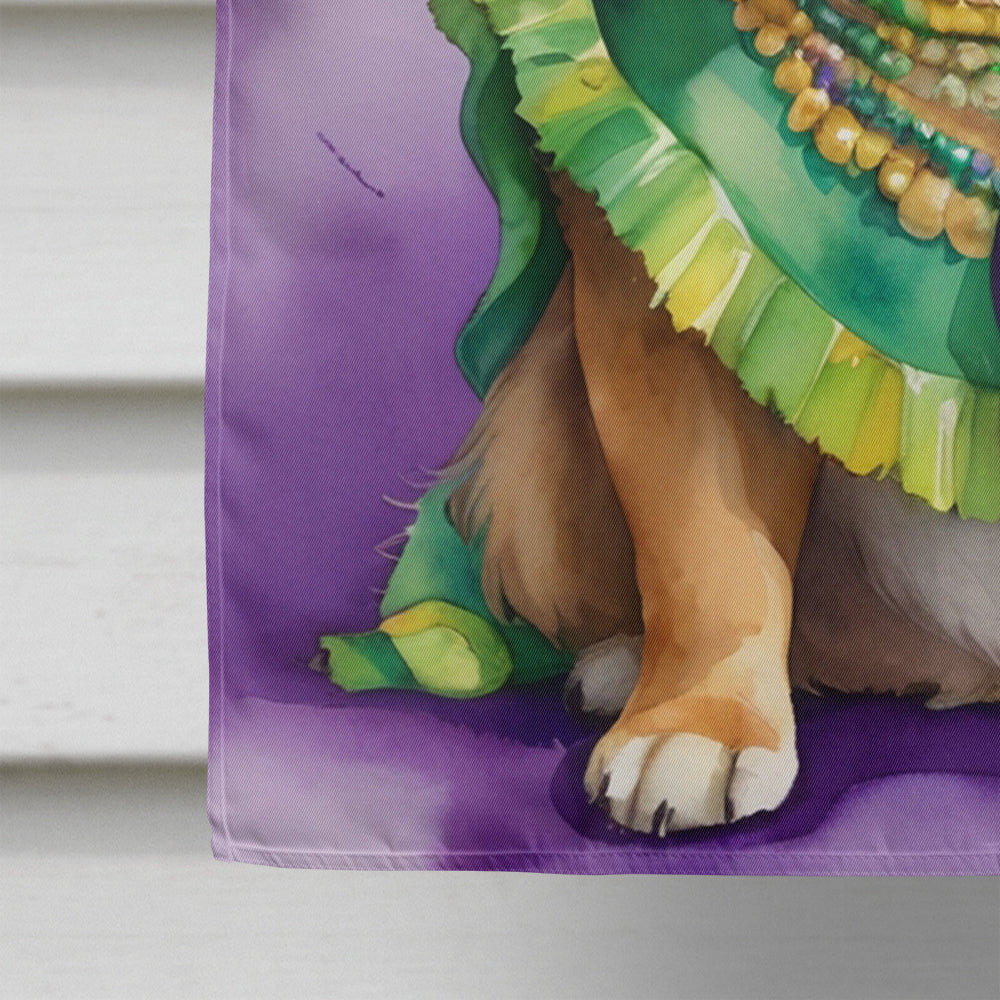 Tibetan Spaniel King of Mardi Gras House Flag