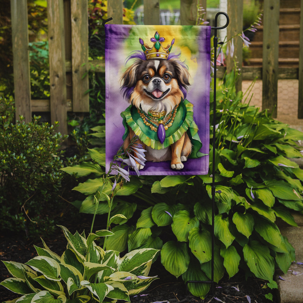 Tibetan Spaniel King of Mardi Gras Garden Flag