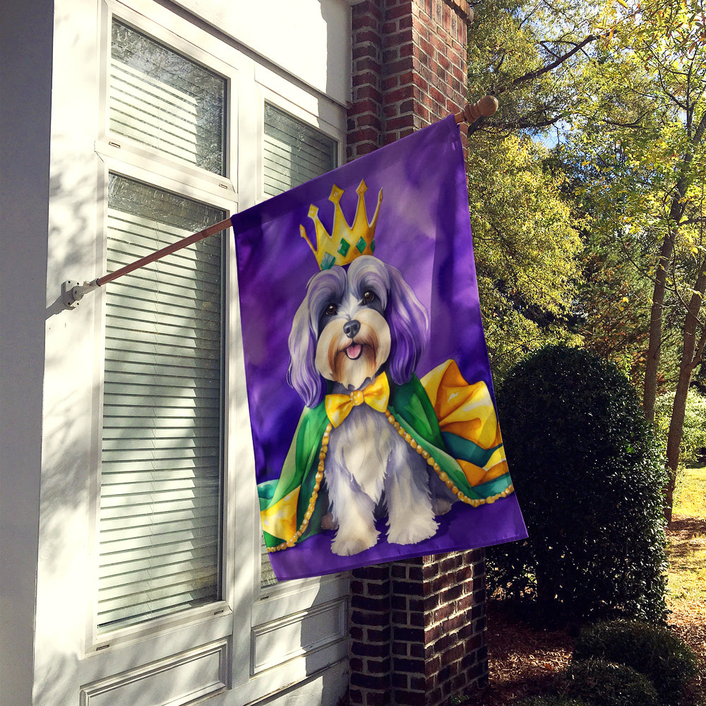 Tibetan Terrier King of Mardi Gras House Flag