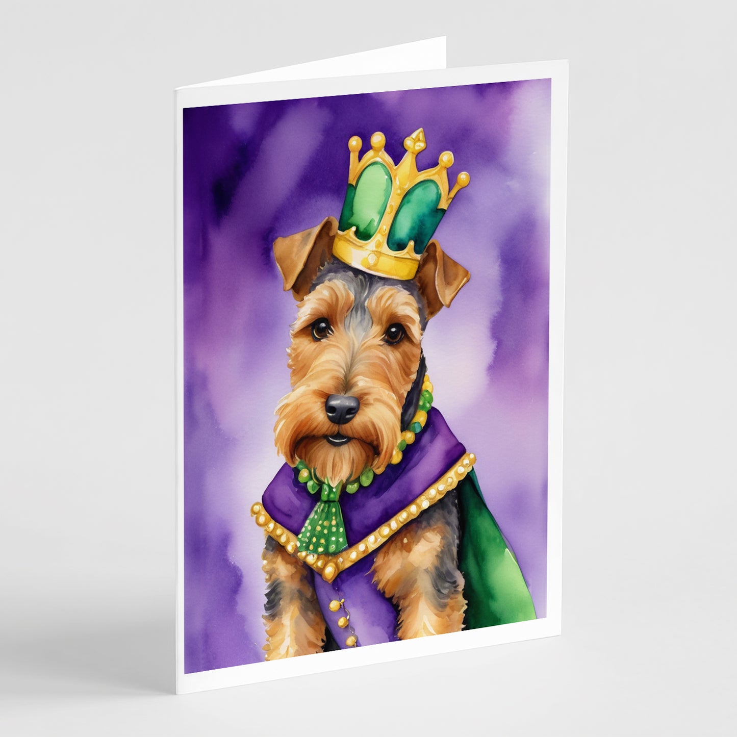 Buy this Welsh Terrier King of Mardi Gras Greeting Cards Pack of 8