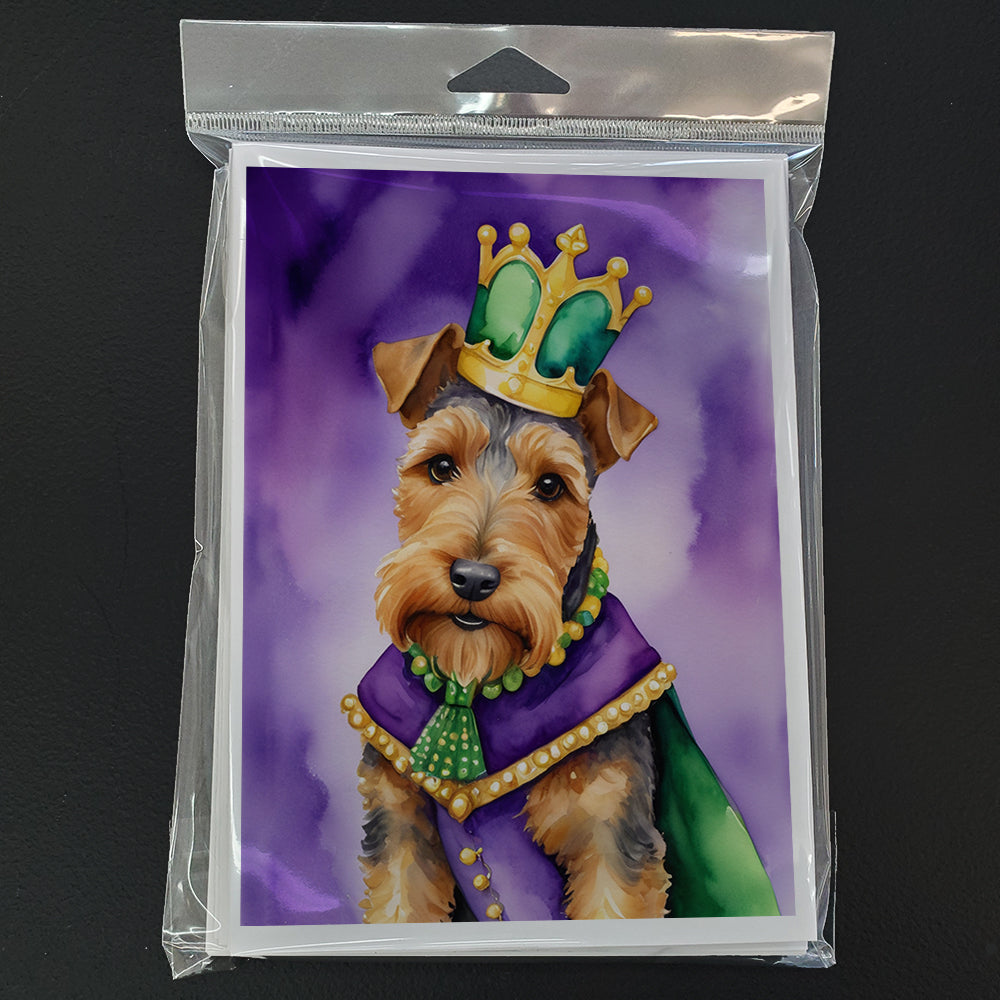 Welsh Terrier King of Mardi Gras Greeting Cards Pack of 8