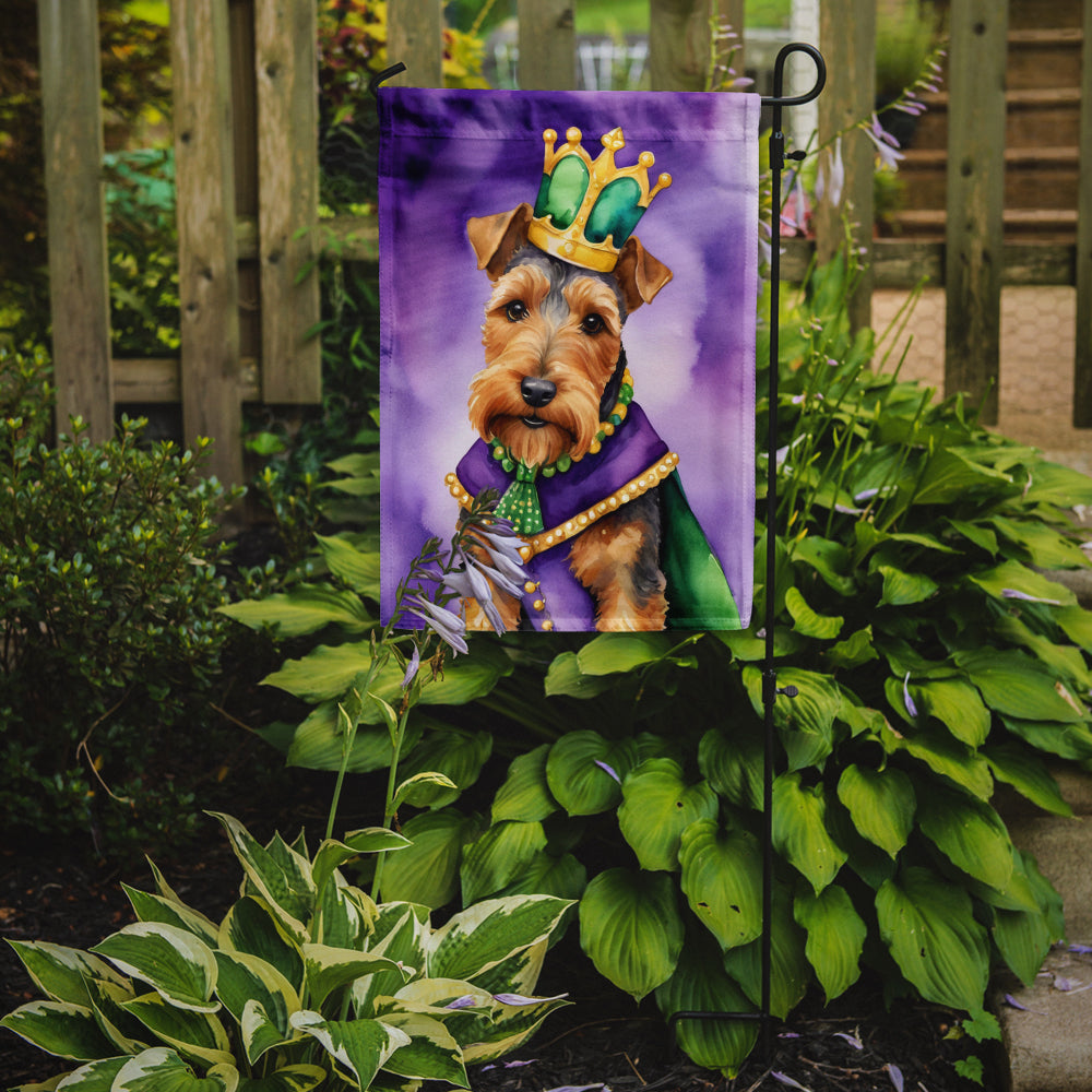 Welsh Terrier King of Mardi Gras Garden Flag