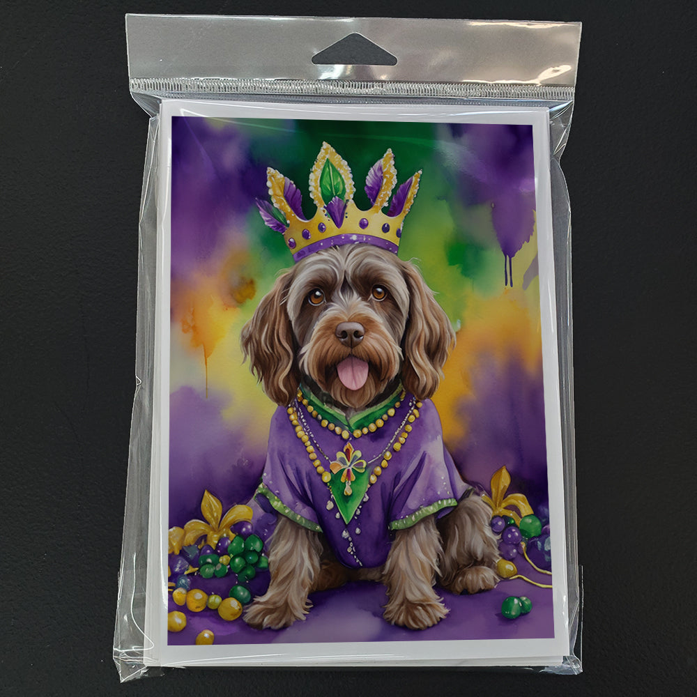 Wirehaired Pointing Griffon King of Mardi Gras Greeting Cards Pack of 8