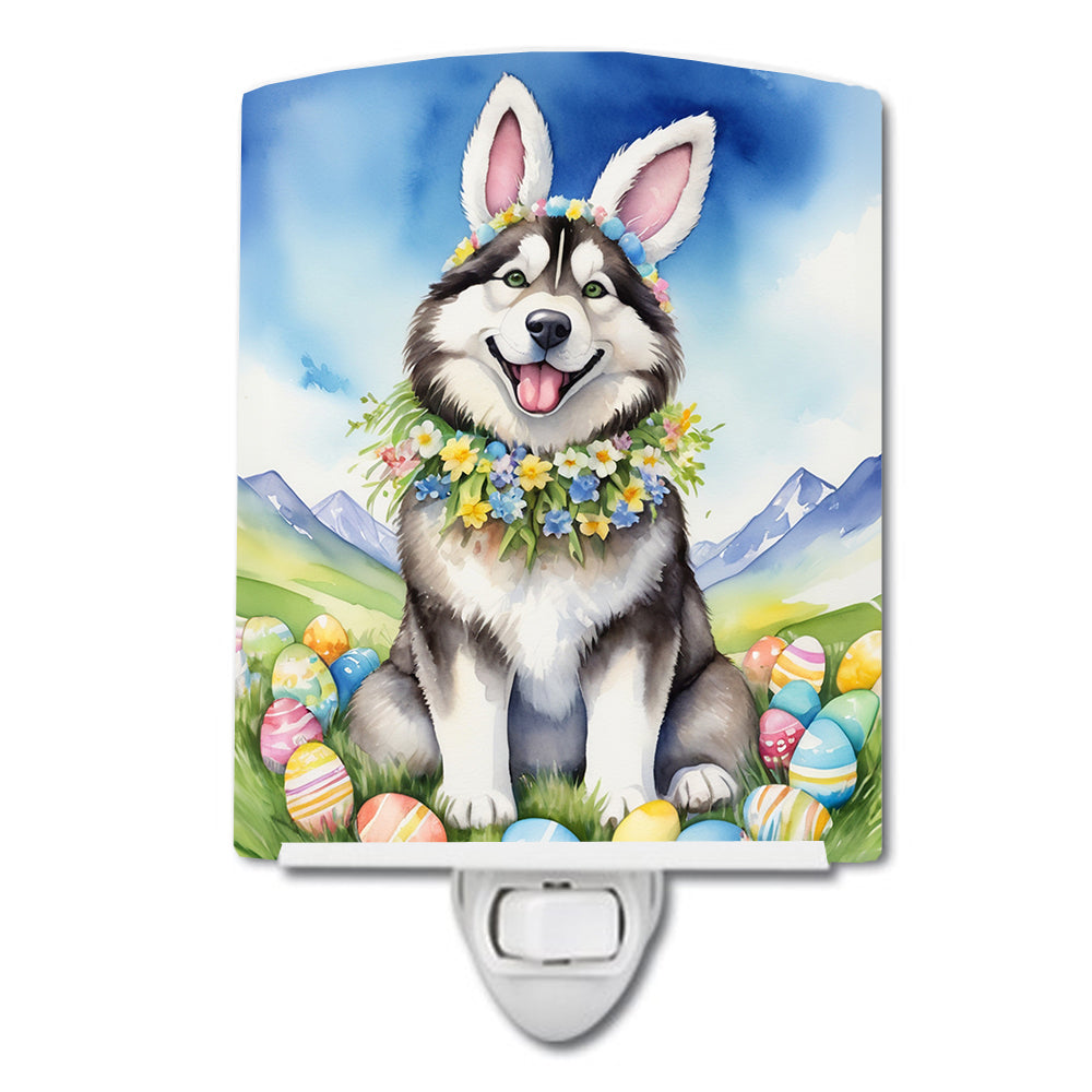 Buy this Alaskan Malamute Easter Egg Hunt Ceramic Night Light