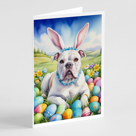 Buy this American Bulldog Easter Egg Hunt Greeting Cards Pack of 8