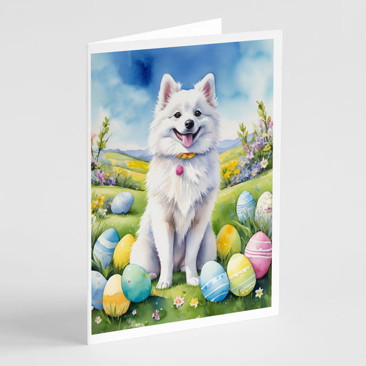 Buy this American Eskimo Easter Egg Hunt Greeting Cards Pack of 8