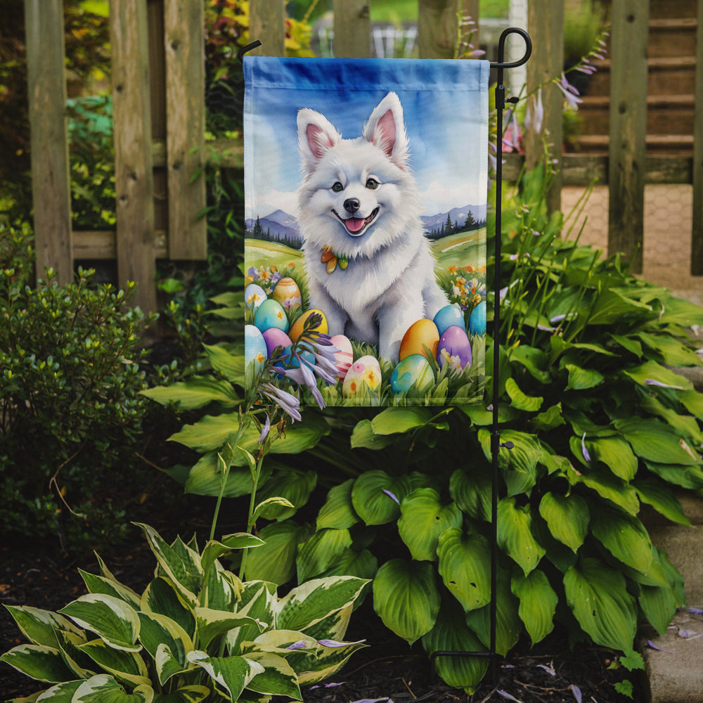 American Eskimo Easter Egg Hunt Garden Flag