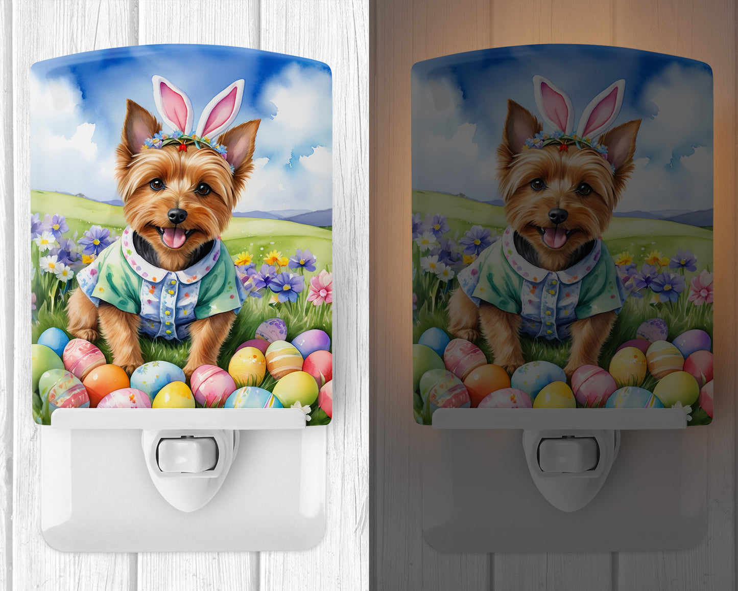 Australian Terrier Easter Egg Hunt Ceramic Night Light