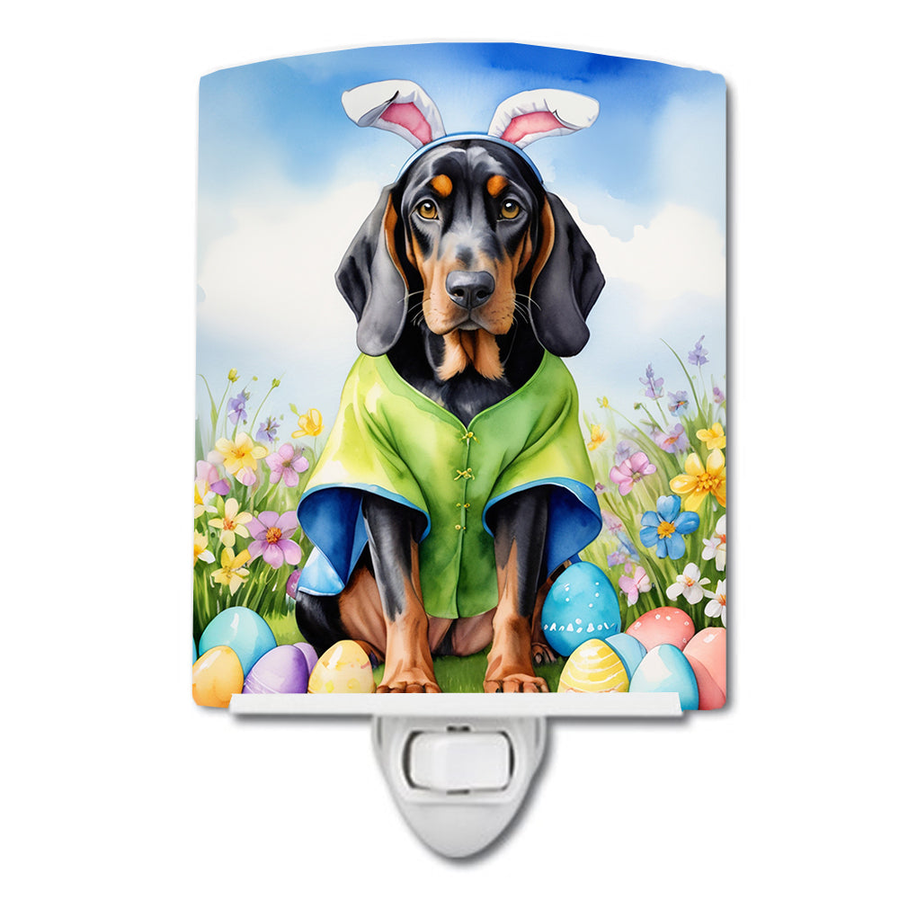 Buy this Black and Tan Coonhound Easter Egg Hunt Ceramic Night Light