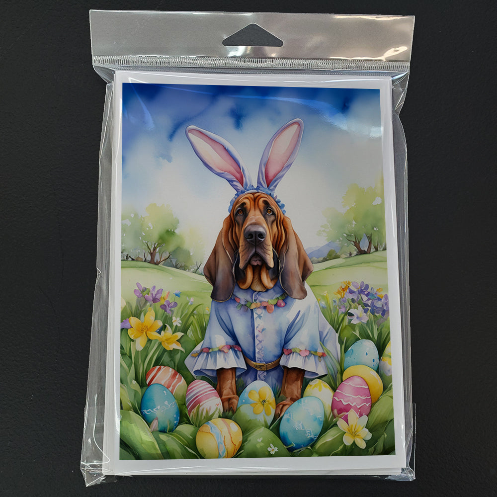 Bloodhound Easter Egg Hunt Greeting Cards Pack of 8