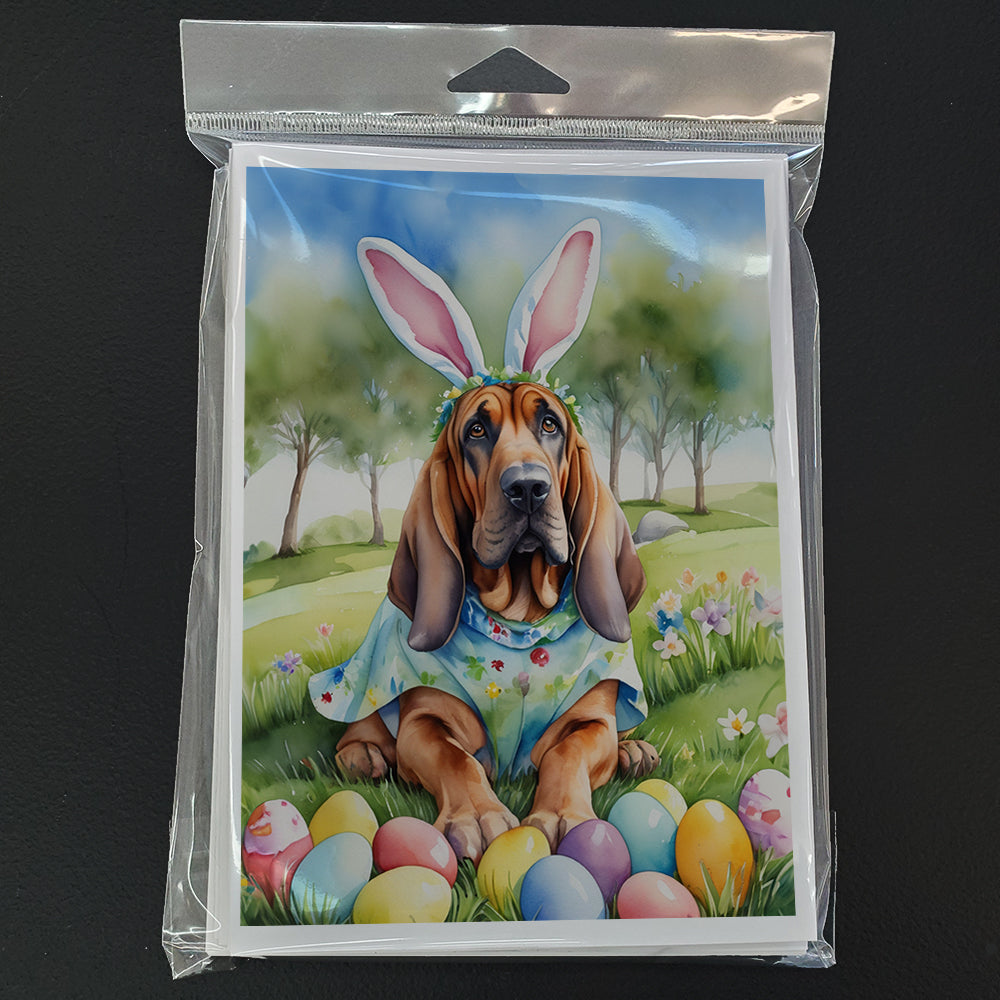 Bloodhound Easter Egg Hunt Greeting Cards Pack of 8