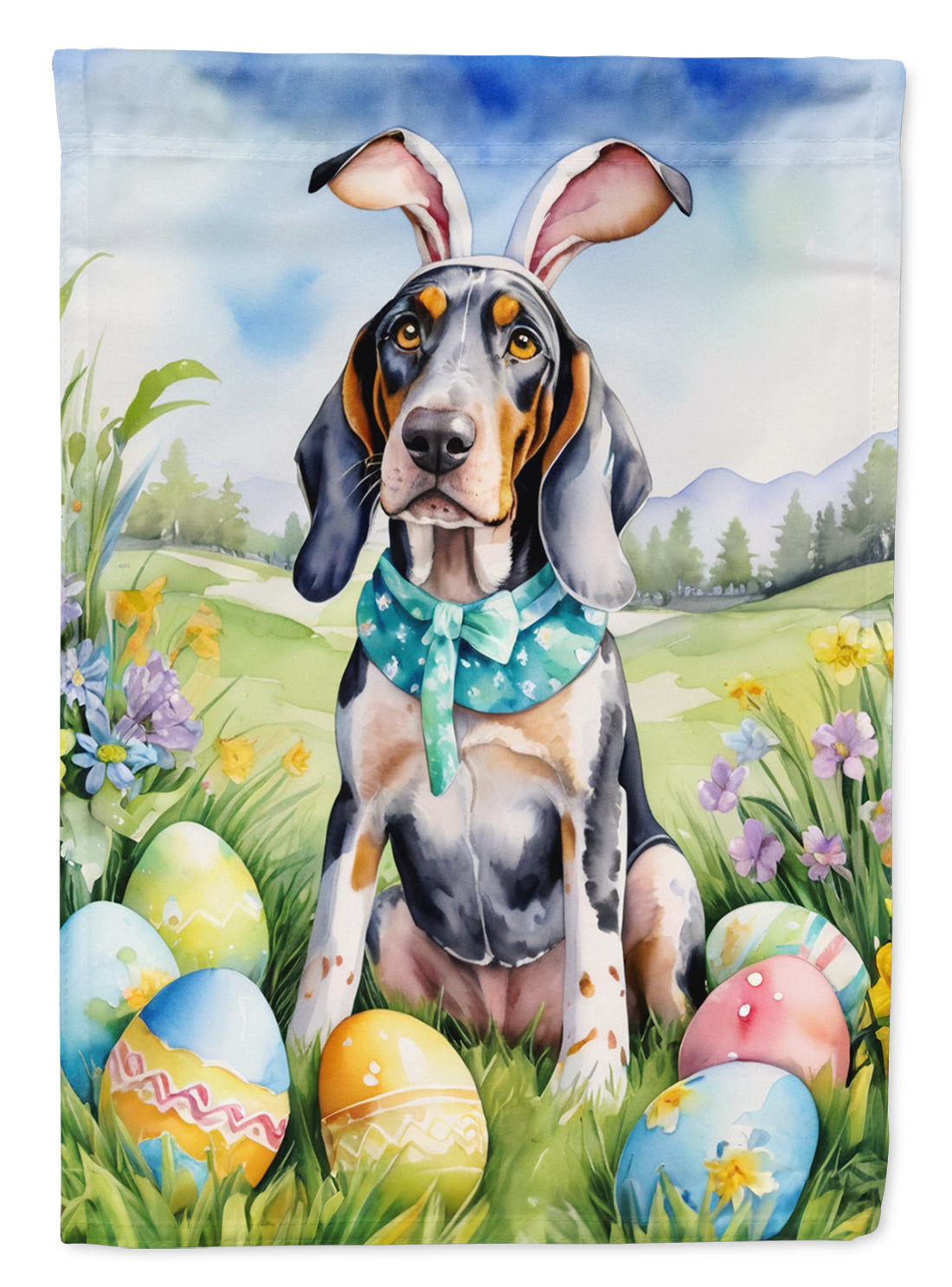 Buy this Bluetick Coonhound Easter Egg Hunt House Flag