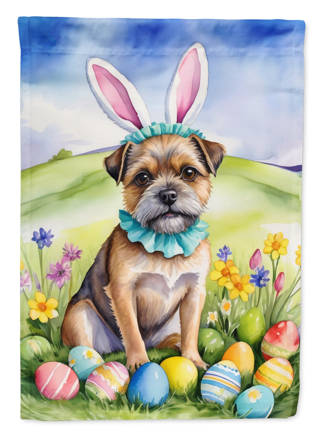 Buy this Border Terrier Easter Egg Hunt Garden Flag