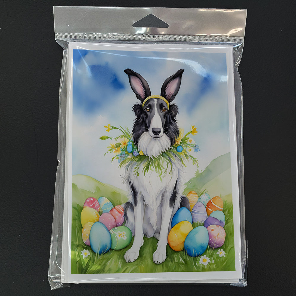 Borzoi Easter Egg Hunt Greeting Cards Pack of 8