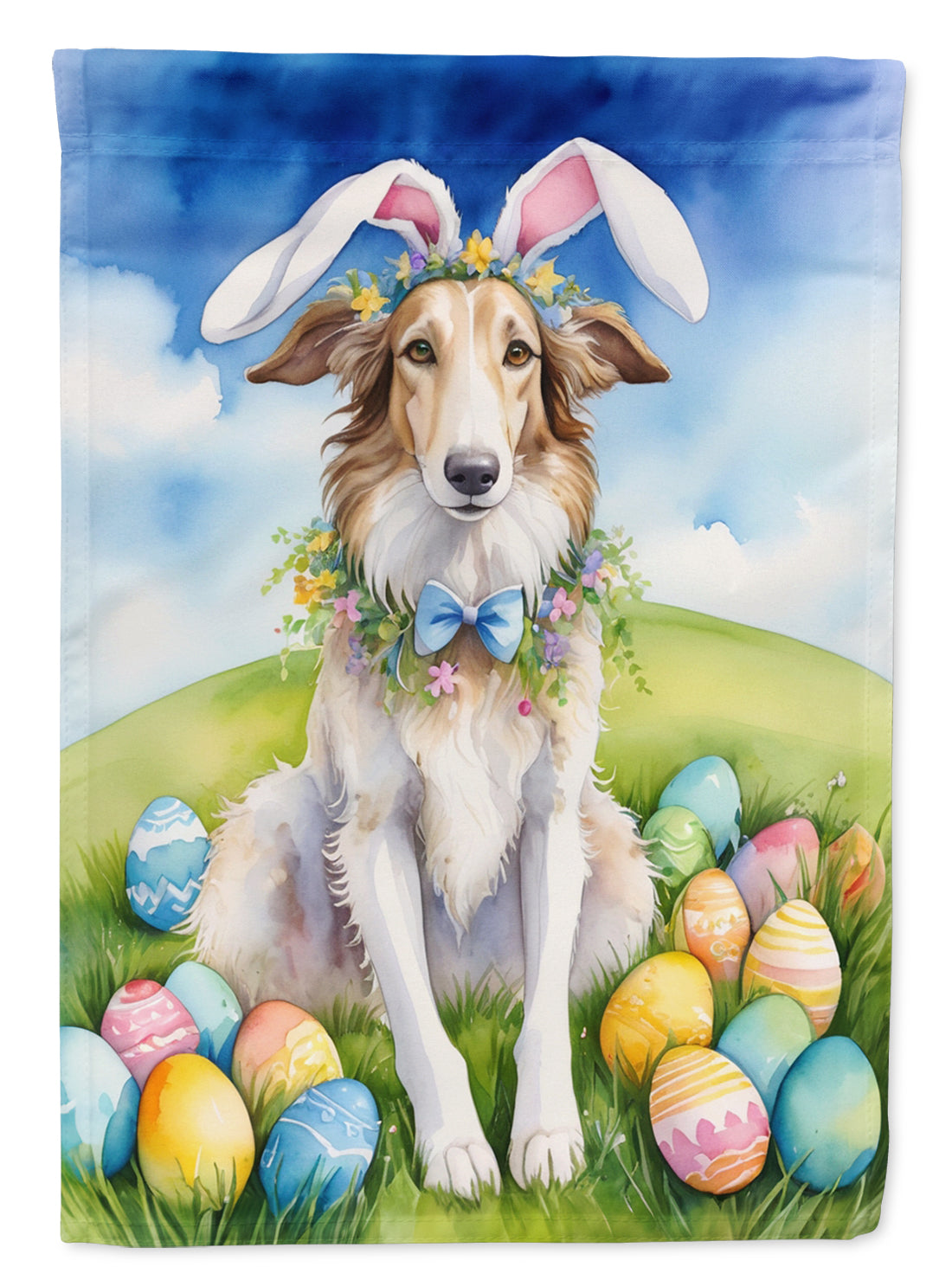 Buy this Borzoi Easter Egg Hunt Garden Flag