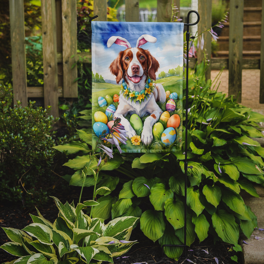 Brittany Spaniel Easter Egg Hunt Garden Flag