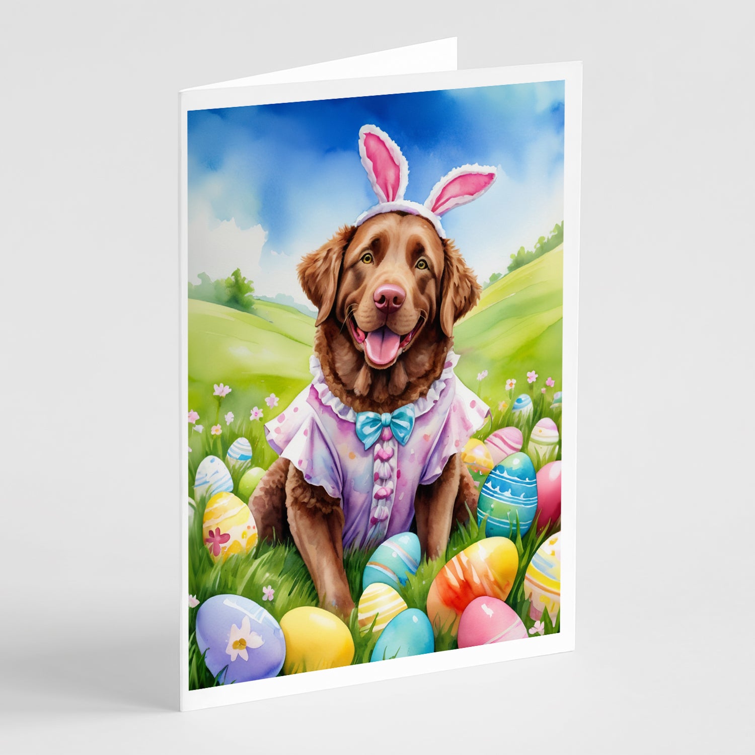 Buy this Chesapeake Bay Retriever Easter Egg Hunt Greeting Cards Pack of 8