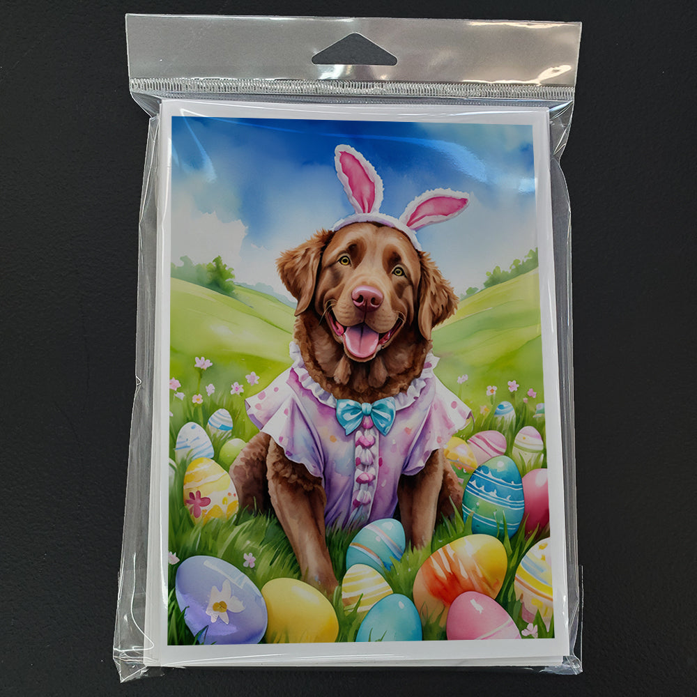 Chesapeake Bay Retriever Easter Egg Hunt Greeting Cards Pack of 8