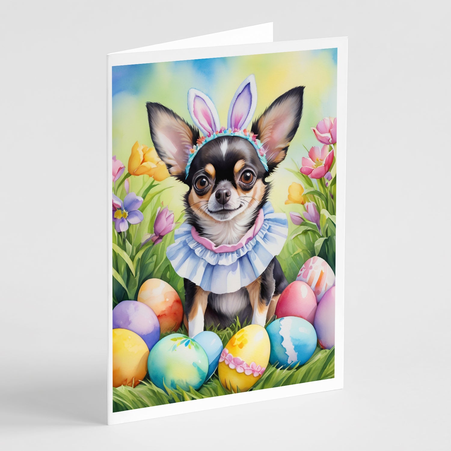 Buy this Chihuahua Easter Egg Hunt Greeting Cards Pack of 8