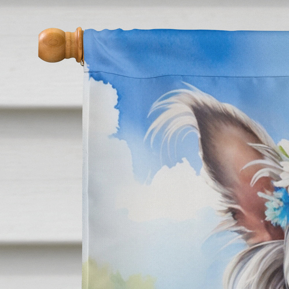 Chinese Crested Easter Egg Hunt House Flag