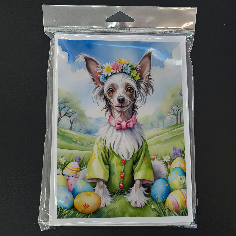 Chinese Crested Easter Egg Hunt Greeting Cards Pack of 8