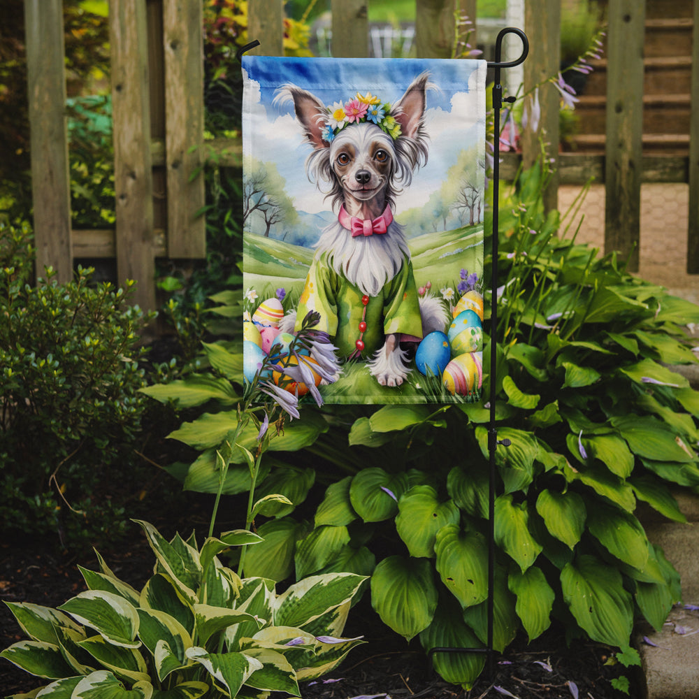 Chinese Crested Easter Egg Hunt Garden Flag