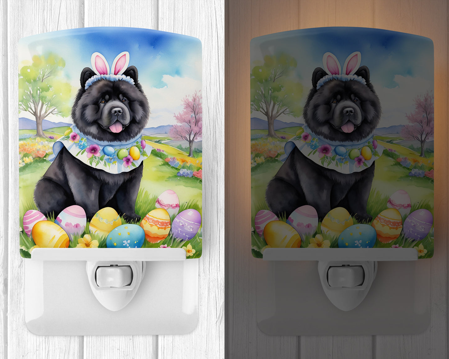 Chow Chow Easter Egg Hunt Ceramic Night Light