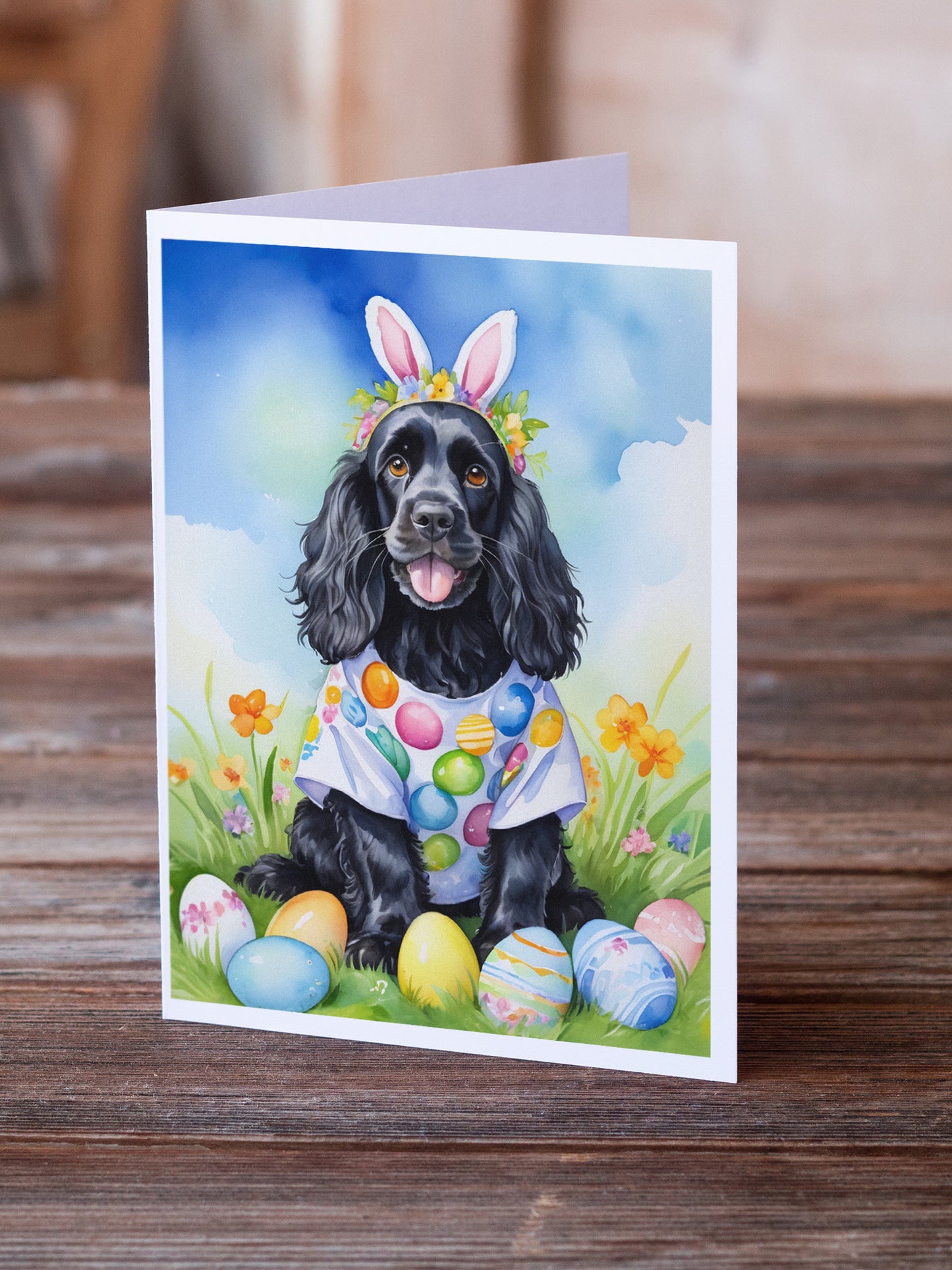 Cocker Spaniel Easter Egg Hunt Greeting Cards Pack of 8