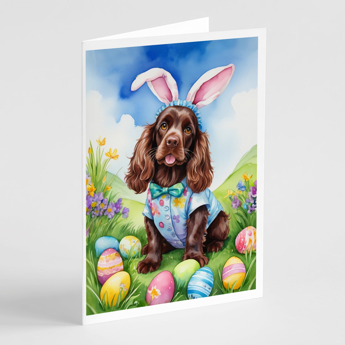 Buy this Cocker Spaniel Easter Egg Hunt Greeting Cards Pack of 8