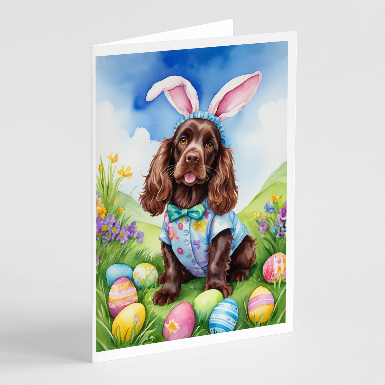 Buy this Cocker Spaniel Easter Egg Hunt Greeting Cards Pack of 8