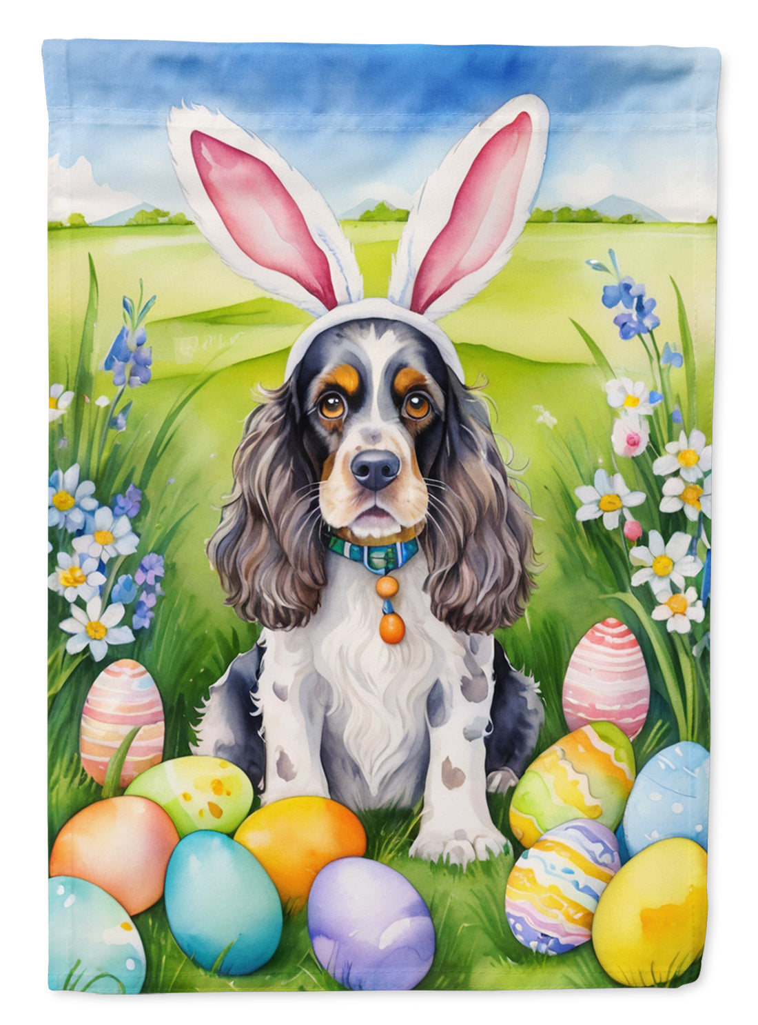 Buy this Cocker Spaniel Easter Egg Hunt House Flag