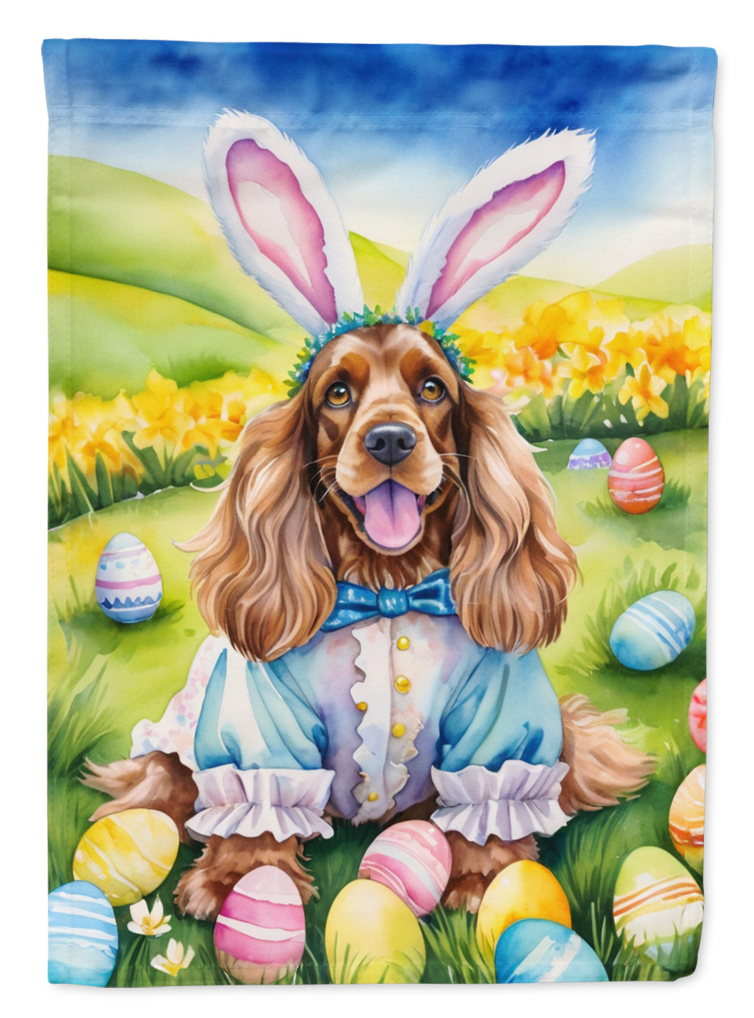 Buy this Cocker Spaniel Easter Egg Hunt House Flag