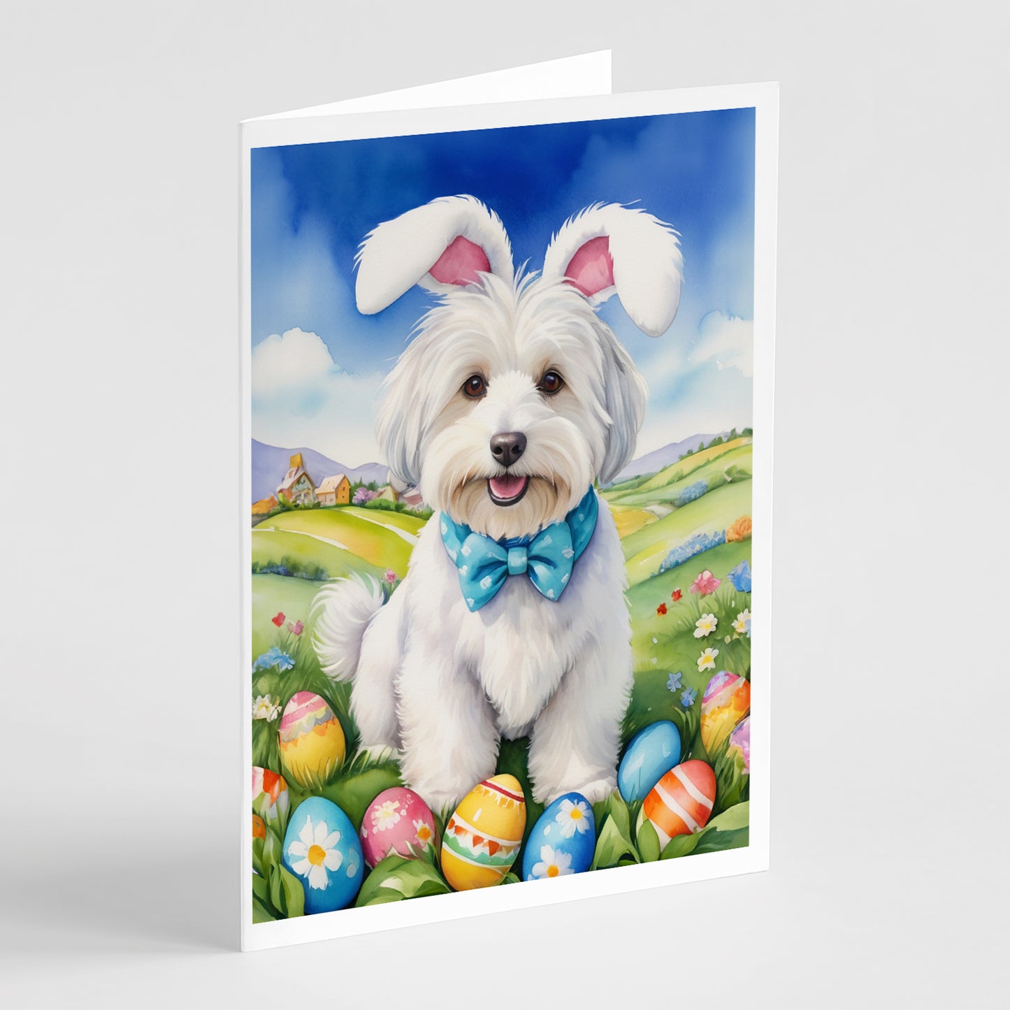 Buy this Coton de Tulear Easter Egg Hunt Greeting Cards Pack of 8