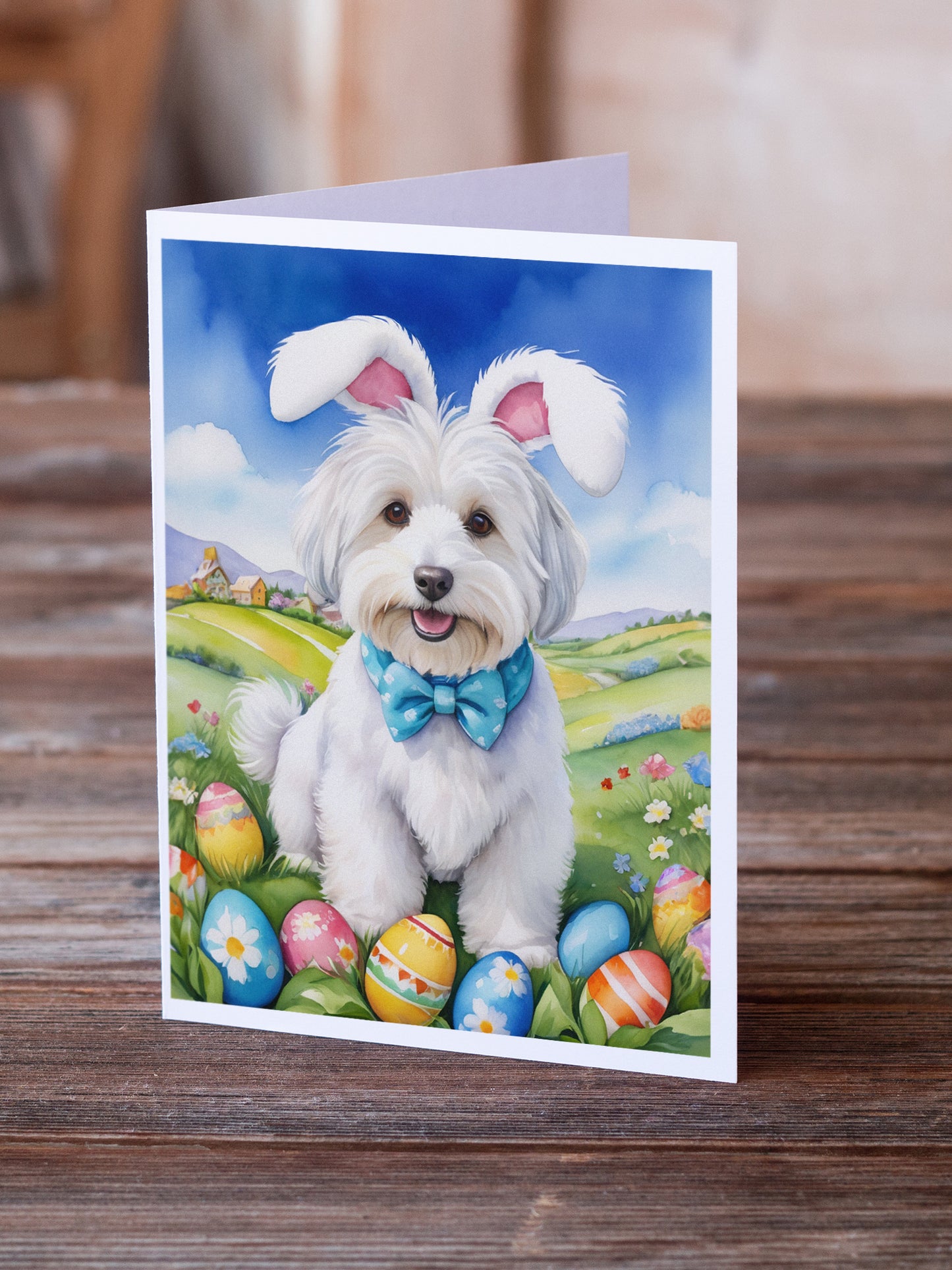 Coton de Tulear Easter Egg Hunt Greeting Cards Pack of 8